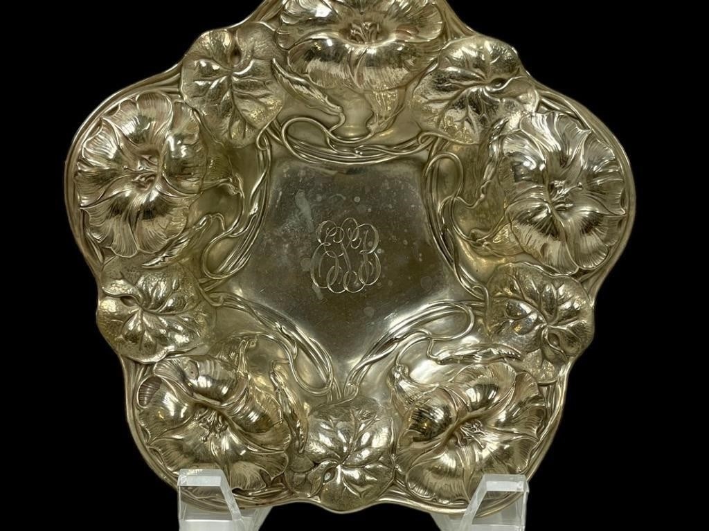 NOUVEAU STYLE STERLING SILVER SERVING DISH (1 of 8)