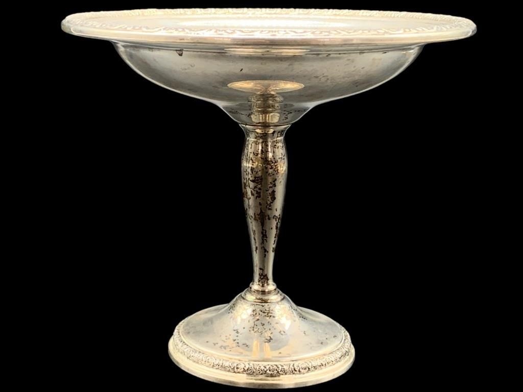 VTG PRELUDE STERLING SILVER COMPOTE DISH 327G (1 of 8)