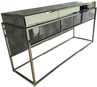 MODERN CHROME MIRRORED CONSOLE TABLE