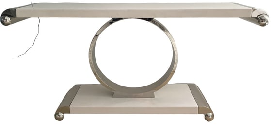 MODERN COASTAL CIRCLE CONSOLE TABLE
