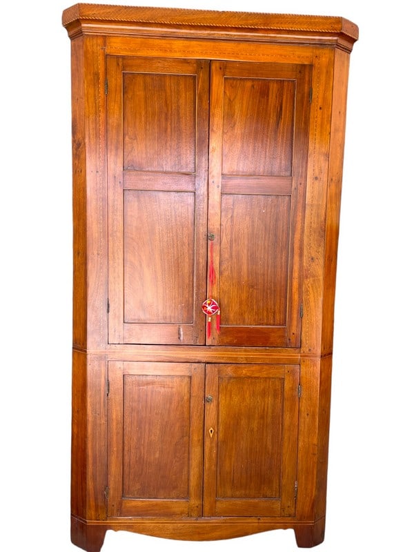 ANTIQUE CORNER CABINET CUPBOARD 81" (1 of 12)