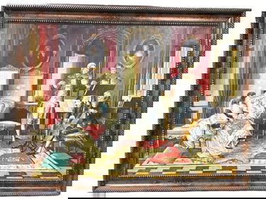 AFTER SCHWENINGER INTERIOR CONCERT OIL PAINTING