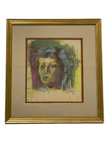 MID CENTURY STYLE  ABSTRACT PORTRAIT OF A MAN