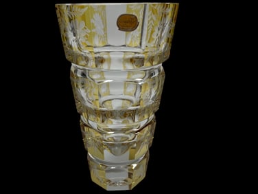 BOHEMIA CRYSTAL DIAMOND CUT ART VASE