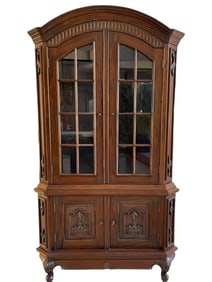 CONTINENTAL STYLE WALNUT CORNER CABINET 83.5"