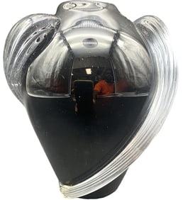 ART DECO STYLE VASE HAND BLOWN BLACK GLASS