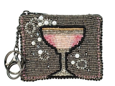 NEW MARY FRANCES PINK CHAMPAGNE KEY FOB CHAIN COIE