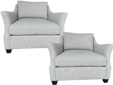 PAIR OF PALE AQUA BERNHARDT ACCENT CHAIRS 35"