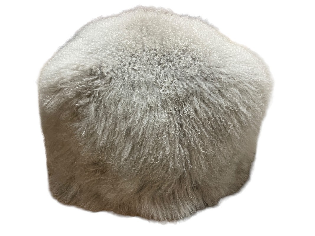 FAUX FUR STUFFED POUF OTTOMAN 21" (1 of 5)