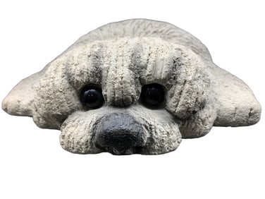 ORIGINAL LOU RANKIN CONCRETE SHEEP DOG