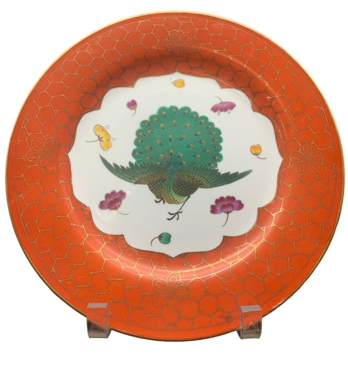 VTG ASIAN PEACOCK PATTERNED PORCELAIN PLATE (1 of 3)