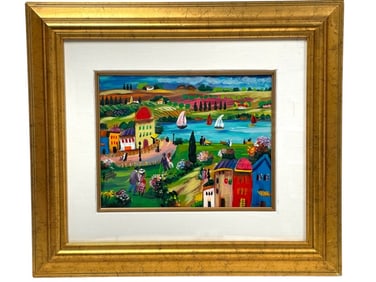 SHLOMO ALTER "PARADISE CITY" SERIGRAPH FRAMED 28"