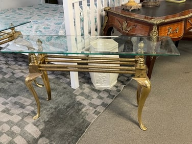 LABARGE STYLE BRASS CONSOLE TABLE 60"