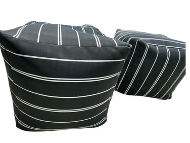 PAIR OF OUTDOOR POUF OTTOMANS 18"