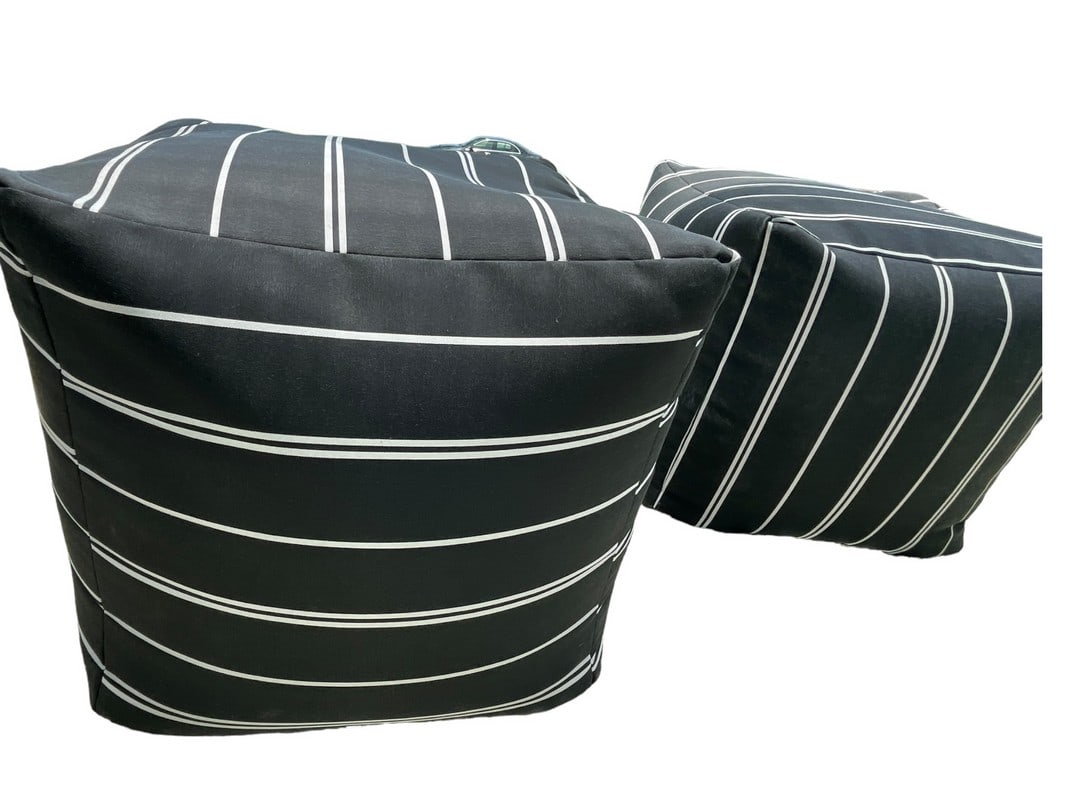 PAIR OF OUTDOOR POUF OTTOMANS 18" (1 of 5)