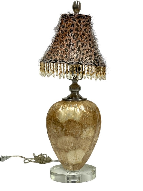 MID MOD CAPIZ SHELL STYLE TABLE LAMP 26" (1 of 6)