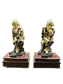 VINTAGE HARLEQUIN/JESTER BOOKENDS