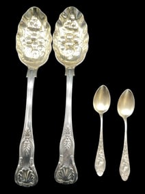 VTG LING SILVER SERVING AND DEMITASE SPOONS