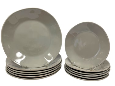 CRATE & BARREL PLATES SET OF 12