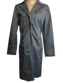 NINE WEST FITTED BLACK RAINCOAT SZ M