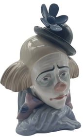 VINTAGE LLADRO 5130 PENSIVE CLOWN FLOWER BOWLER