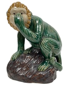 VINTAGE MAJOLICA CERAMIC HAND PAINTED SAY NO EVIL