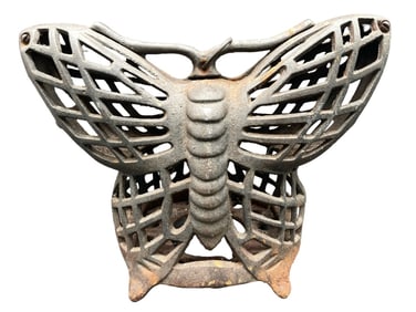 1950'S ASIAN CAST IRON MONARCH BUTTERFLY LANTERN