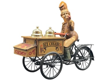 WOODEN ICE CREAM CART BICYCLE WITH MERCHANT 23"