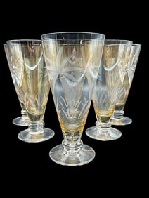 6 LENOX GLASSWEAR PALM TREE GLASSES