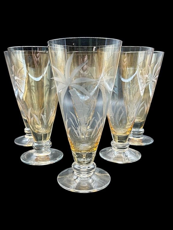 6 LENOX GLASSWEAR PALM TREE GLASSES (1 of 6)