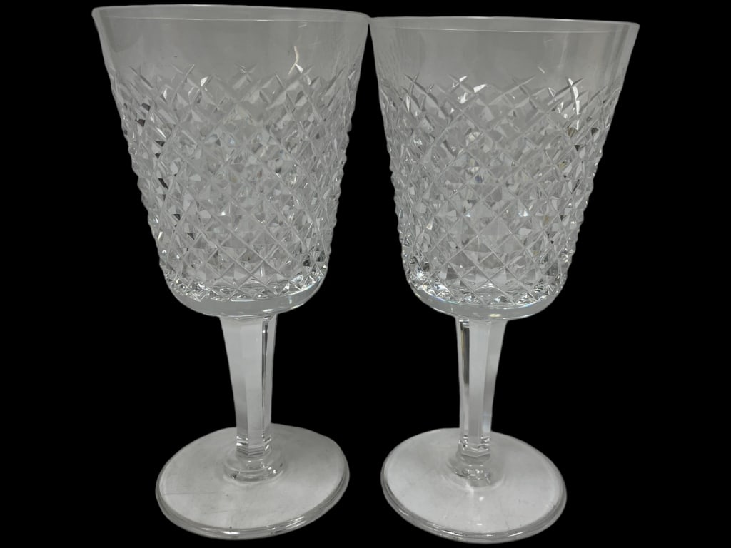 PAIR  WATERFORD CRYSTAL WINE/WATER GLASSES (1 of 4)