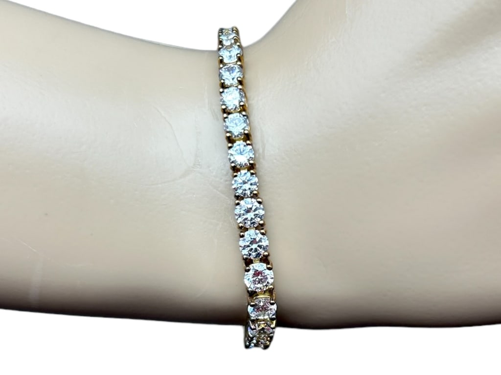 STERLING SILVER RHINESTONE TENNIS BRACELET (1 of 3)