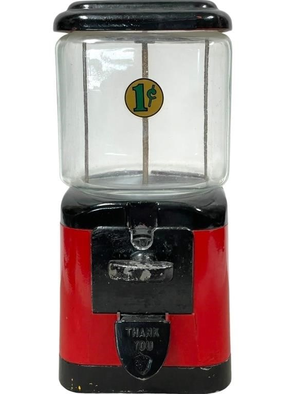 ACORN OAK 1 CENT COIN OP GUMBALL MACHINE VENDER (1 of 5)