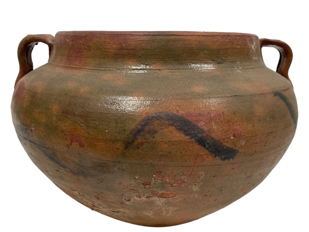 VINTAGE HANDPAINTED CLAY POT (1 of 4)