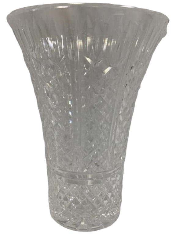 VINTAGE  CUT GLASS CRYSTAL VASE 10"H (1 of 4)