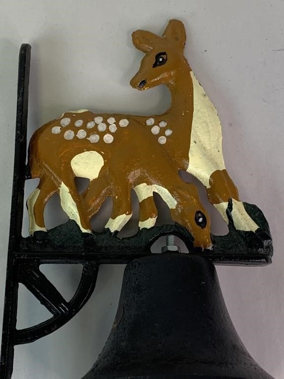 VTG AHLEY BELLE CAST IRON DEER FAWN BELL 12" (1 of 8)