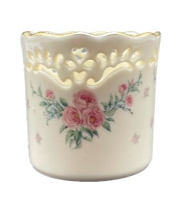 LENOX ROSE SMALL CERAMIC BOWL: LENOX ROSE SMALL CERAMIC BOWL - 3.5" APPROX - BONE CHINA - GOLD TRIM - VERY GOOD PRE OWNED CONDITION - CW41824GLRY