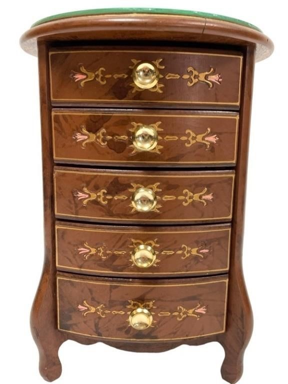 VINTAGE JEWELERY CHEST MUSIC BOX: VINTAGE JEWELERY CHEST MUSIC BOX -12" HEIGHT -VERY GOOD PRE OWNED CONDITION -DP121323