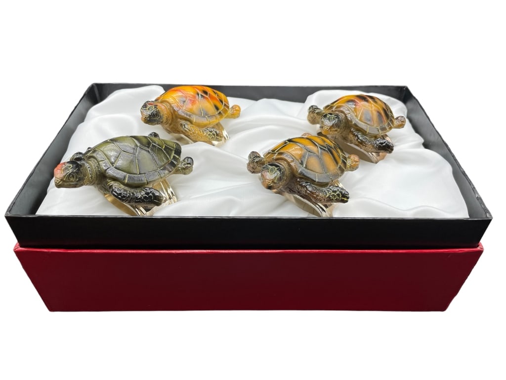 HANS TURNWALD PEACOCK SILVER PLATED NAPKIN RINGS (1 of 6)