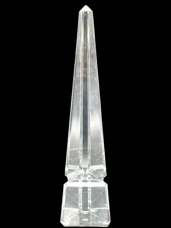 BACCARAT CRYSTAL GLASS OBELISK SCULPTURE 15" (1 of 5)
