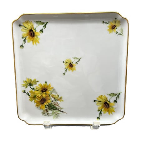 VINTAGE FRENCH LIMOGES SQUARE PLATE HAND PAINTED (1 of 5)
