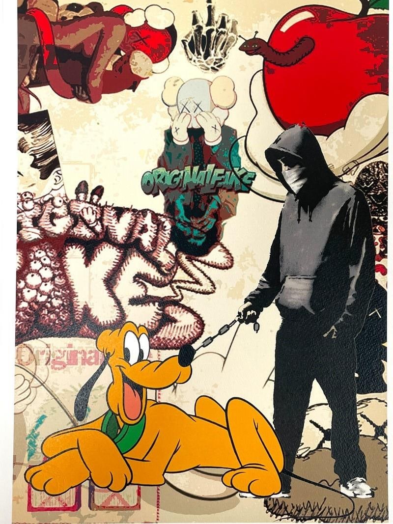 BANKSY STYLE STREET ART LITHOGRAPH PRINT 17": BANKSY STYLE ORIGINAL FAKE STREET ART LITHOGRAPH PRINT -17" X 12.5" APPROX -PENCIL SIGNED AND NUMBERED -DP71124 Bidders may pick up their items from the auction-house or have their items shippe