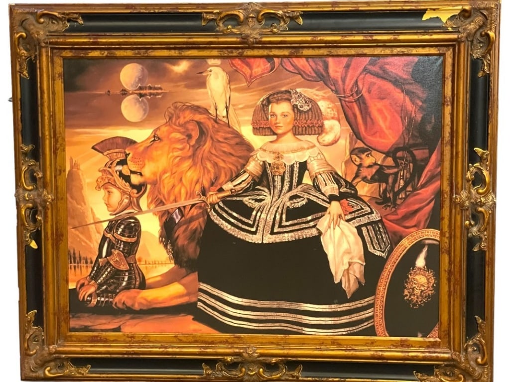 LARGE RALPH WOLFE PRINCE & PRINCESS  PAINTING 50" (1 of 6)