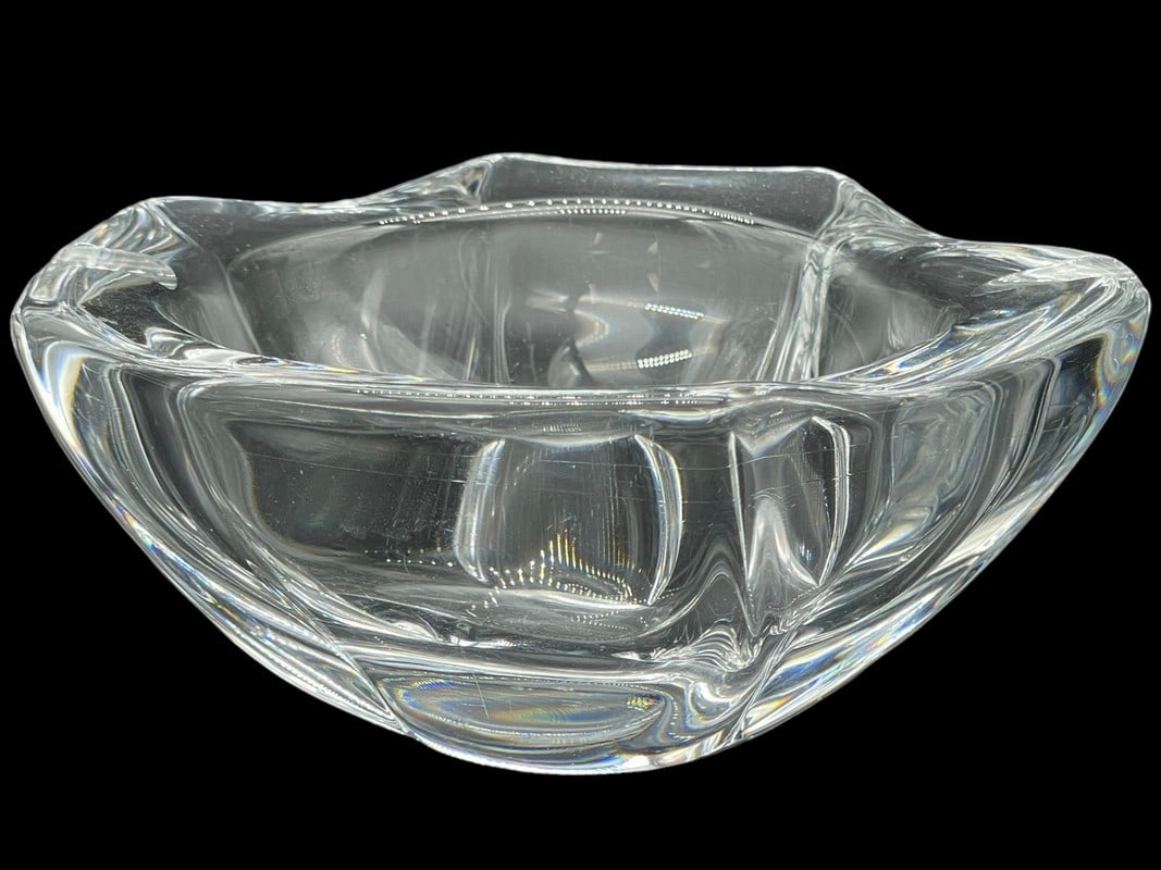 DAUM FRANCE CRYSTAL GLASS TRINKET DISH 6" (1 of 6)
