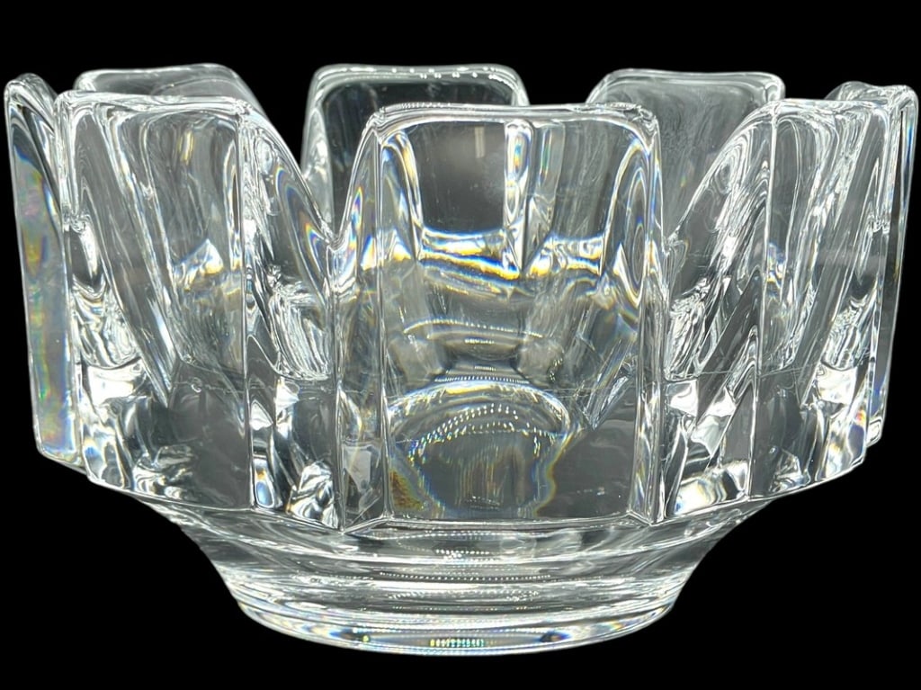 ORREFORS SWEDEN CRYSTAL GLASS CORONA BOWL 7.5" (1 of 8)