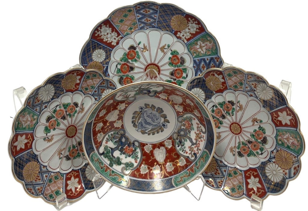 ARITA WARE YAMATOKU KILM MEIJI PERIOD STYLE PLATES (1 of 6)