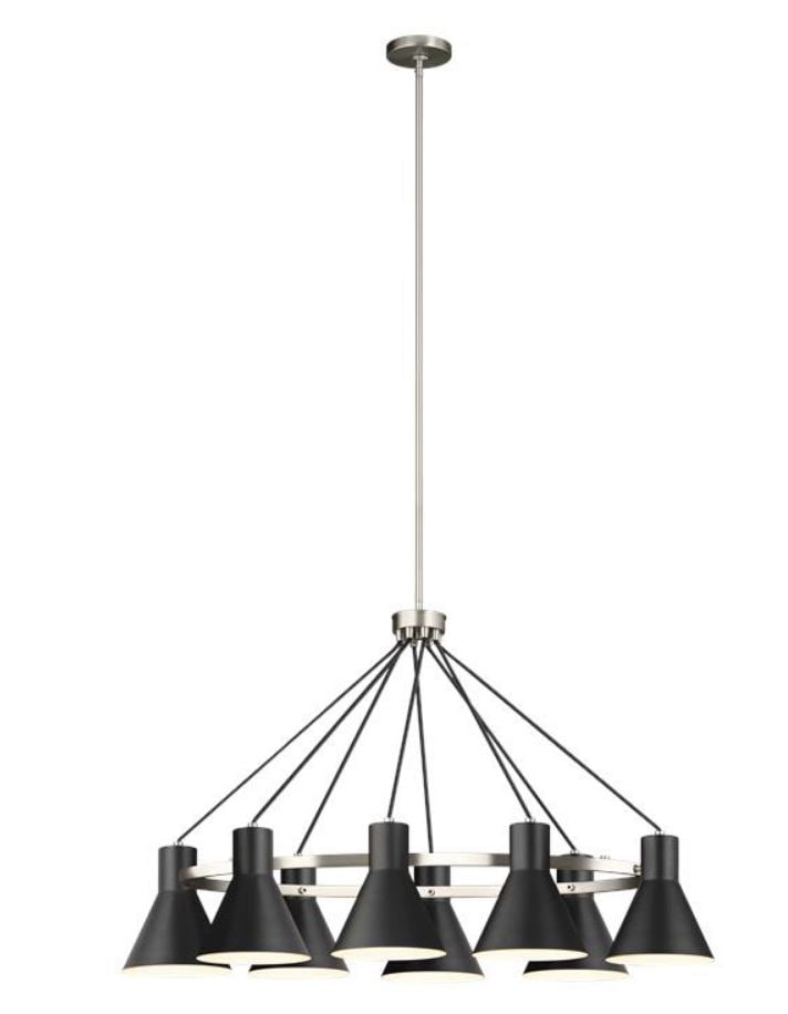 NEW! SEAGULL EIGHT LIGHT ISLAND CHANDELIER: SEAGULL 6641308-962 EIGHT LIGHT ISLAND CHANDELIER BRUSHED NICKEL -NEW IN BOX!!