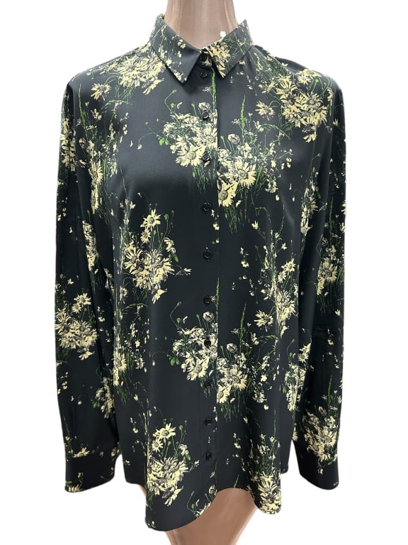ALEXANDER MQUEEN SILK FLORAL PRINT BLOUSE SZ 48 (1 of 5)