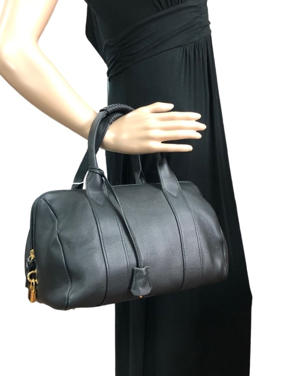 NWT LALO BLACK ITALIAN LEATHER HANDBAG $895 (1 of 7)