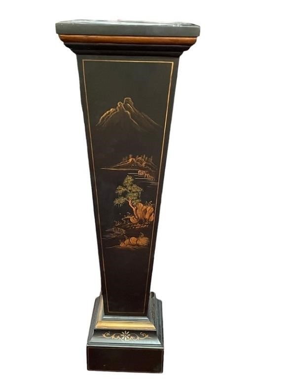 CONTEMPORARY HAND PAINTED CHINOISERIE PEDESTAL 42" (1 of 5)